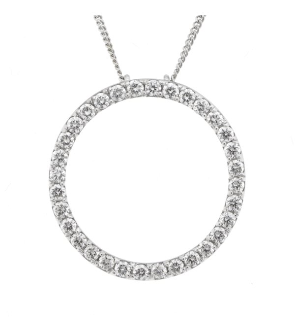 Circle of life round brilliant cut diamond pendant