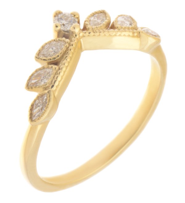 9ct Gold Diamond Wishbone Ring - 20pts - D80116 | F.Hinds Jewellers